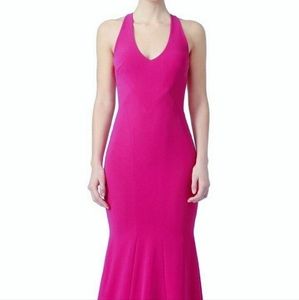 Theia Racerback Fushia Mermaid Dress, size 8